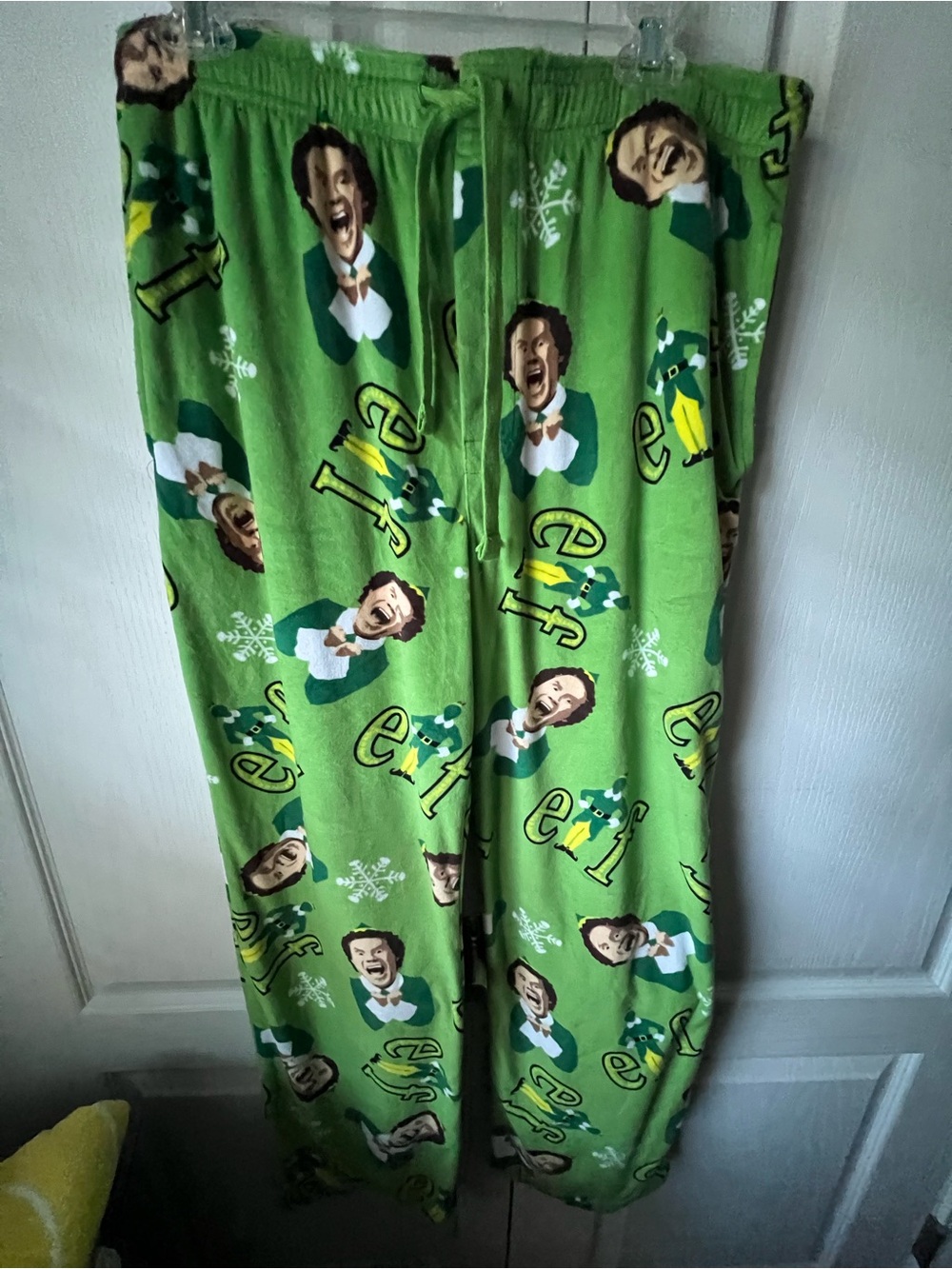 ELF Bright Green Printed Men's Fleece Jogger Pants